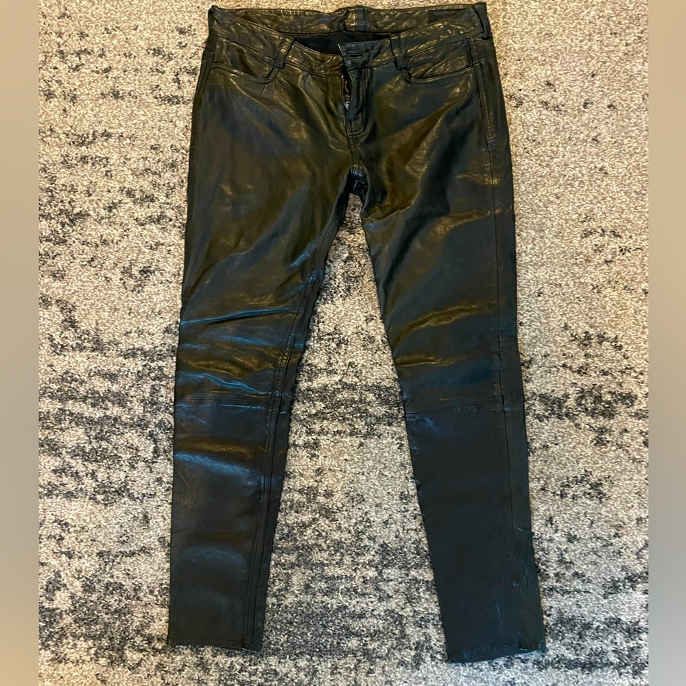 All Saints premium leather pants. Only worn twice. Size 29 waist regular length